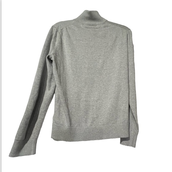 Tommy Hilfiger Quarter Zip Sweater Gray Size Large Academia Preppy 1/4 Zip - Picture 2 of 5